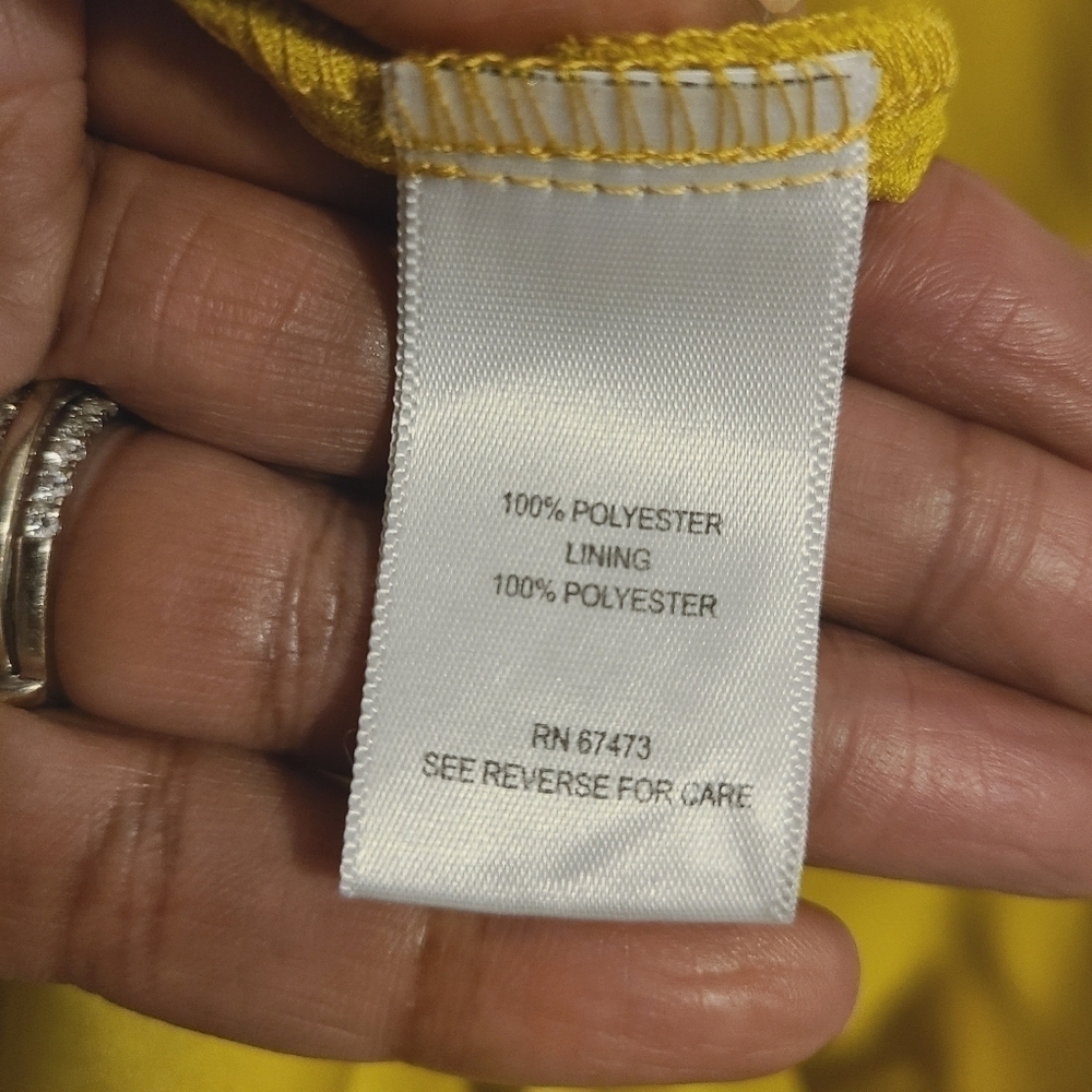 Just...Taylor | Women's Gold V-Neck Asymmetrical Hem Cocktail Dress (Size 16) - Picture 5 of 15